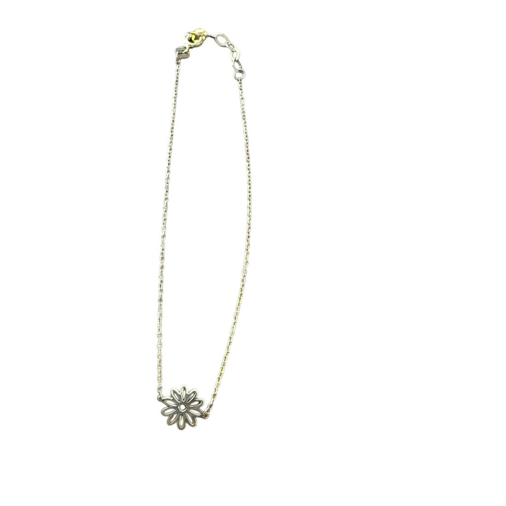 925 Sterling Silver Flower Ankle Bracelet
